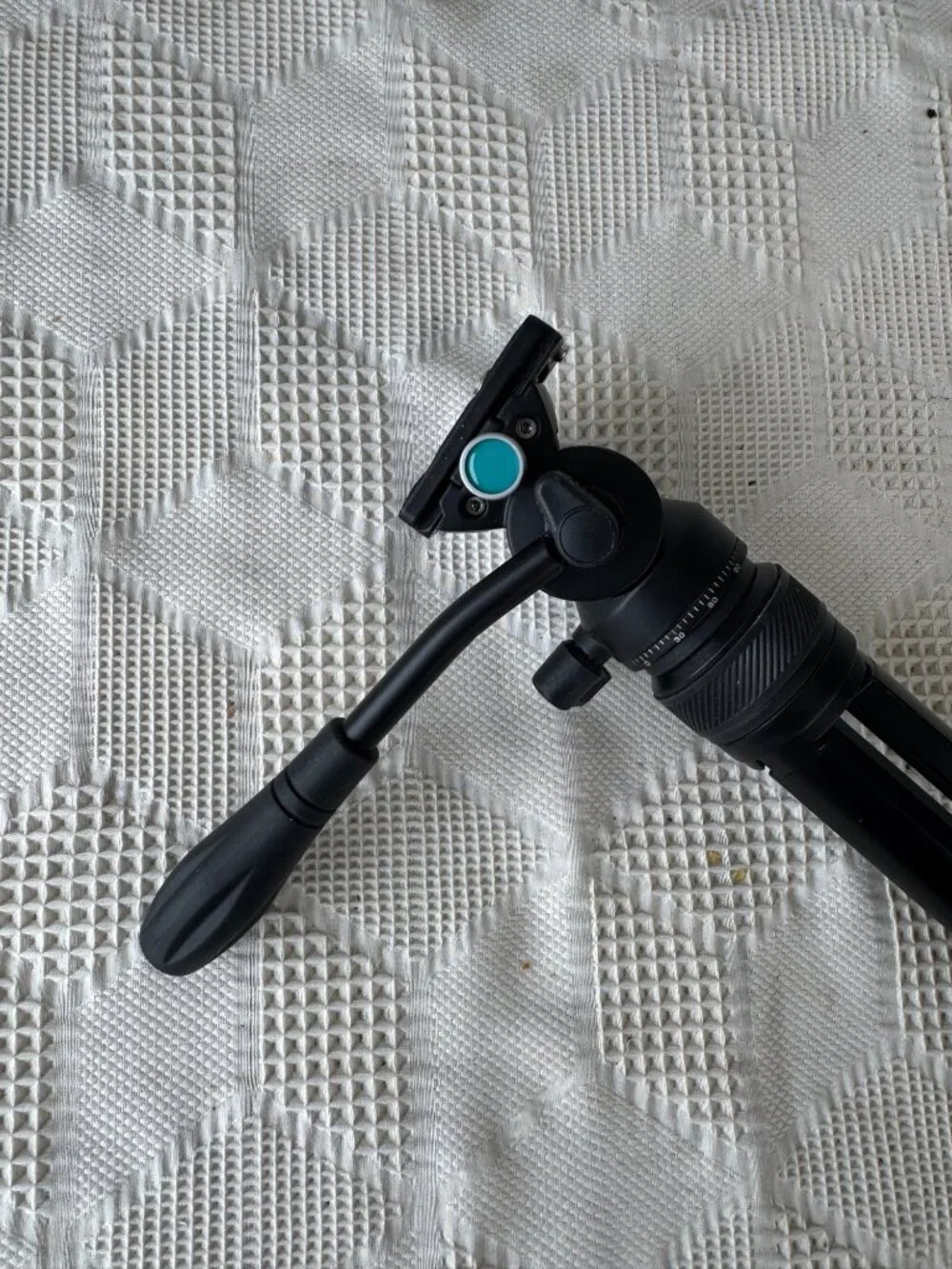 Lightweight Black Camera Tripod w Adjustable Head & Quick Release Plate